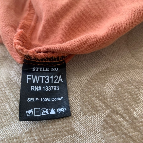 Orange Ruffled Button-Up Blouse or Jacket. New without tags. Never worn, size sm - Picture 4 of 6